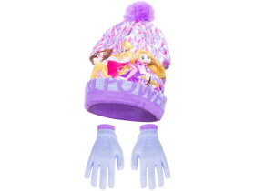 Fialová čepice a rukavice Princess II - velikost 52