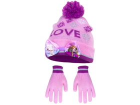 Růžová čepice a rukavice Frozen II Love velikost 54