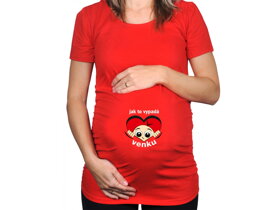 Červené těhotenské tričko Jak to vypadá venku