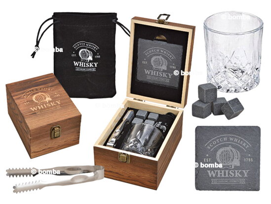 Malý whisky set v dřevěné krabičce