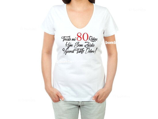 Narozeninové tričko k 80 pro ženu SK - velikost M