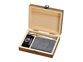 Set na chlazení whisky v dřevěné krabičce