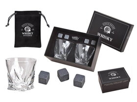 Whisky set v elegantní černé krabičce
