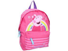 Růžový batoh Peppa Pig s duhou