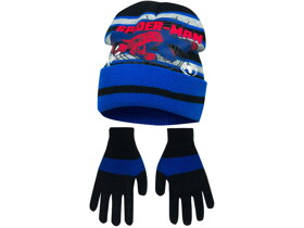 Modročerná čepice a rukavice Spiderman - velikost 54