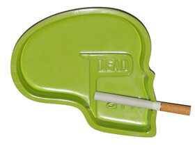 Popelník ve tvaru lebky - zelený