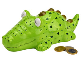 Keramická pokladnička krokodýl