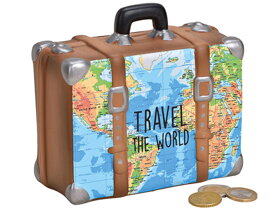 Pokladnička cestovní kufr s mapou světa