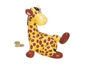 Žlutá keramická pokladnička Žirafa II