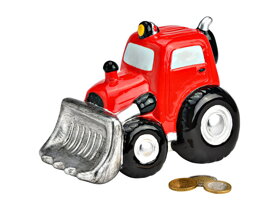 Keramická pokladnička Traktor s lopatou