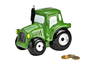 Keramická pokladnička zelený Traktor