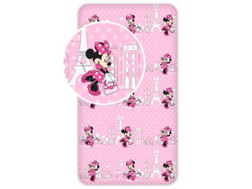 Růžové dětské prostěradlo Minnie Mouse s kabelkou