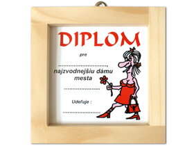 Diplom pro nejsvůdnější dámu města SK