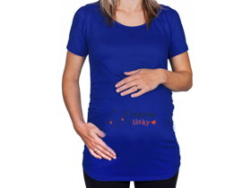 Modré těhotenské tričko s nápisem Udělané z lásky SK