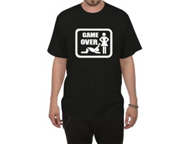 Černé svatební tričko Game Over - velikost M