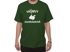Zelené tričko Vášnivý zahrádkář - velikost XL