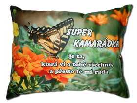 Polštář s nápisem Super kamarádka