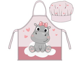 Dětská zástěra s kuchařskou čepicí Hippo
