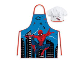 Modrá zástěra pro děti s čepicí Spiderman