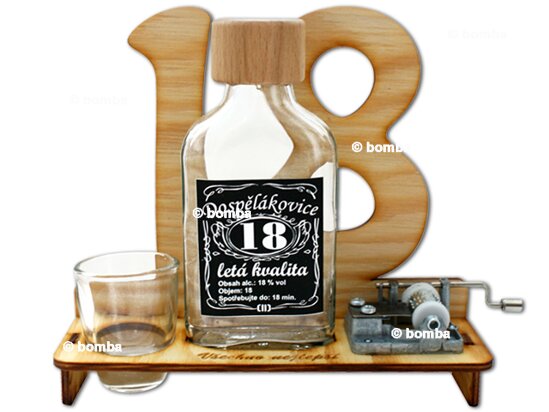 Značka na výročí 18 let s flašinetem