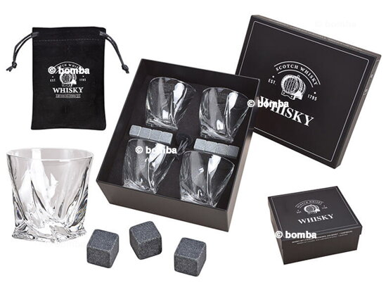 Velký whisky set v elegantní černé krabičce