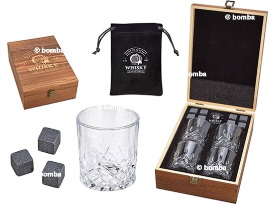 Velký whisky set v luxusní dřevěné krabičce