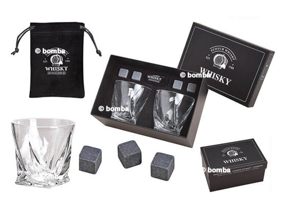 Whisky set v elegantní černé krabičce