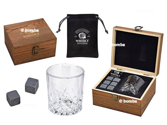 Malý whisky set v luxusní dřevěné krabičce