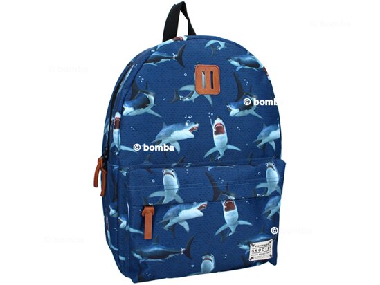 Modrý batoh skooter žraloci II
