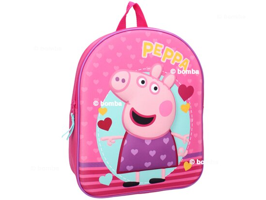 Dětský 3D batoh Peppa Pig se srdíčky