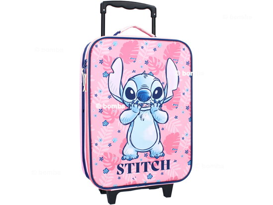 Růžový dětský kufr Stitch Made to Roll
