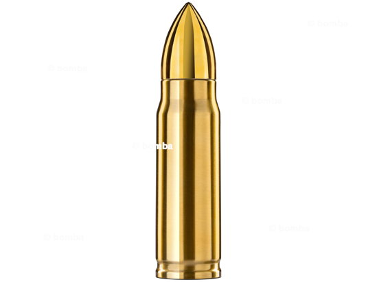 Velká termoska ve tvaru náboje zlatá