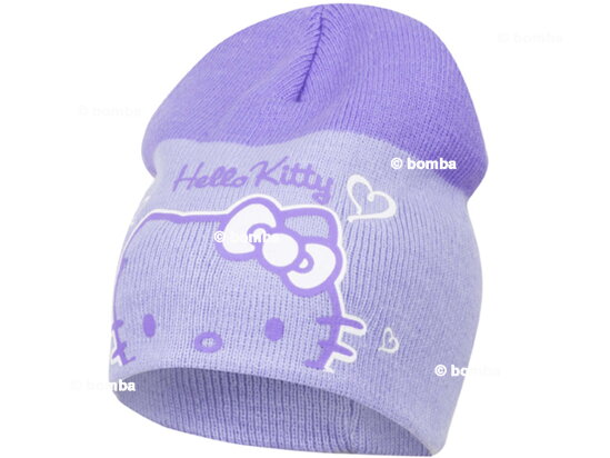 Dětská fialová čepice Hello Kitty - velikost 48