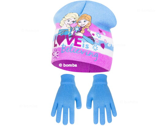 Tyrkysová čepice a rukavice Frozen II - velikost 52