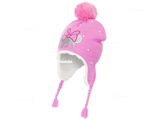 Dívčí růžová čepice Minnie Mouse - velikost 52