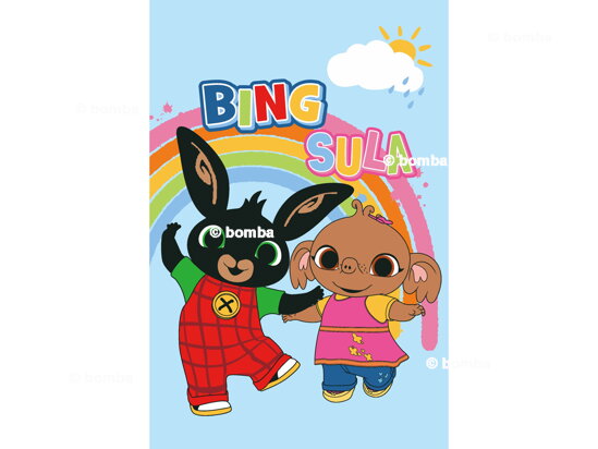 Modrá dětská deka Bing a Sula