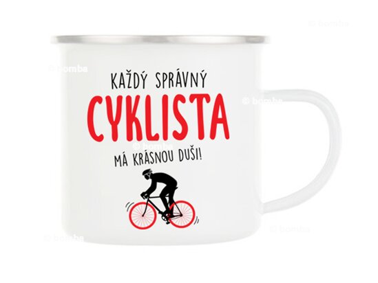 Plechový hrnek pro správného cyklistu