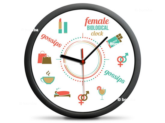 Biologické nástěnné hodiny pro ženy