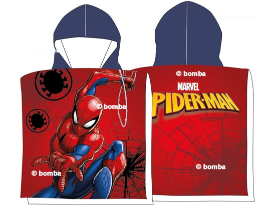 Červené pončo pro děti Spiderman