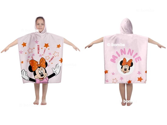 Růžové dětské pončo Minnie Mouse