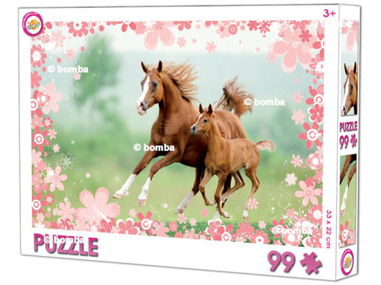 Puzzle pro děti Koníky - 99 dílků