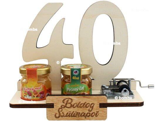Dárkový stojan 40 let s flašinetem HU