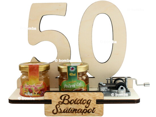 Dárkový stojan 50 let s flašinetem HU