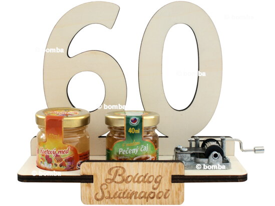 Dárkový stojan 60 let s flašinetem HU