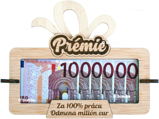 Tabulka na peníze Prémie za 100% práci SK