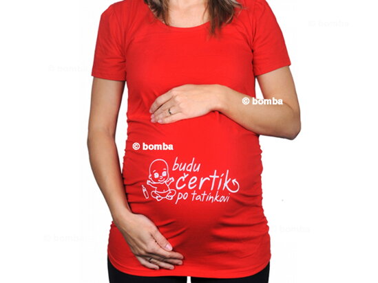 Těhotenské tričko Budu čertík po  tatínkovi