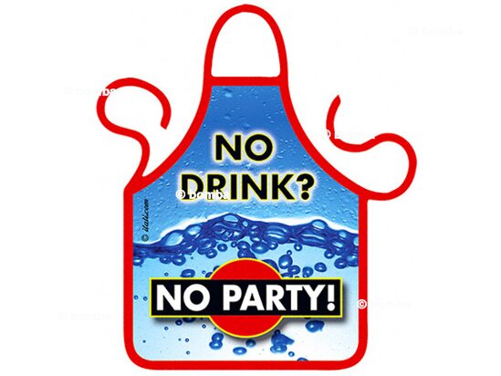 Mini zástěra na láhev No Drink? No Party!