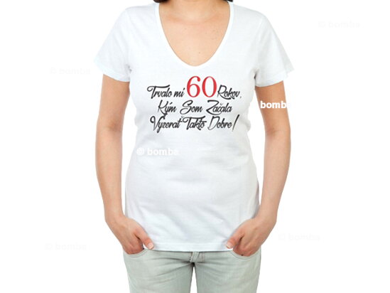 Narozeninové tričko k 60 pro ženu SK - velikost L