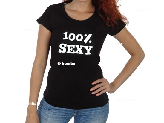 Tričko černé 100% Sexy - velikost S