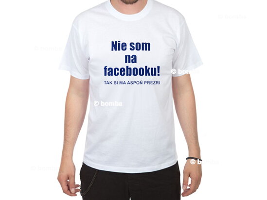 Tričko Nejsem na facebooku SK - velikost XL